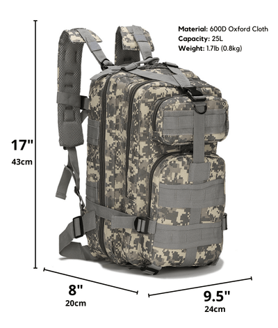 Tactical 25L Molle Backpack Army Pack | MOLLE Bag Rucksack | Range Bag - Firebrands