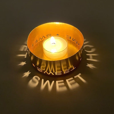 Festive Wrought Iron Projection Candle Holder Home Letters