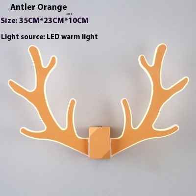 Nordic Antlers Wall Lamp Simple Modern Bedroom