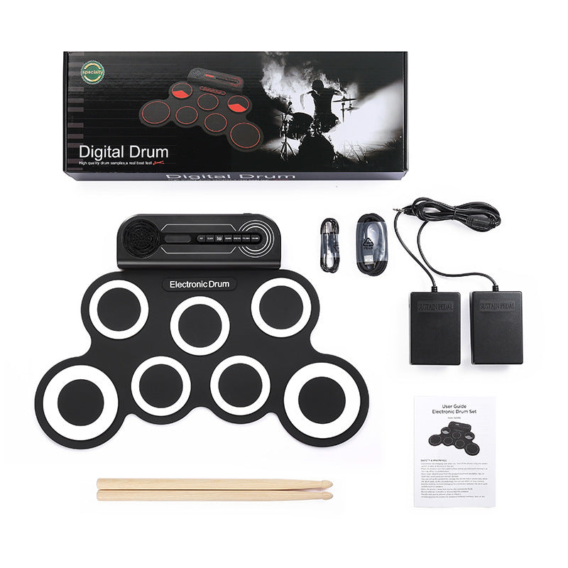 Portable Shelf Percussion Drum Set Hand Roll Desktop Beginner