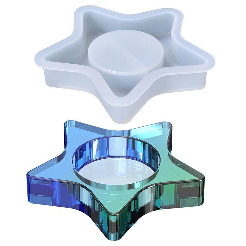 DIY Crystal Epoxy Mold Pentagram Candle Holder