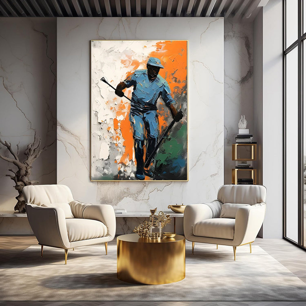 Pintura a óleo artesanal sobre tela para decoração de parede, imagem de hóquei no gelo para meninos e meninas, ideal para clubes e presentes decorativos (sem moldura).