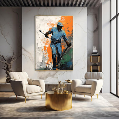 Pintura a óleo artesanal sobre tela para decoração de parede, imagem de hóquei no gelo para meninos e meninas, ideal para clubes e presentes decorativos (sem moldura).