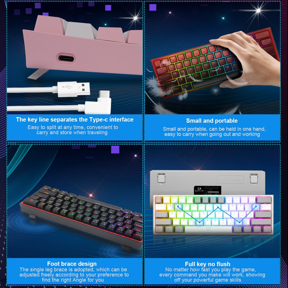 Mini Mechanical Gaming Wired Keyboard - Firebrands