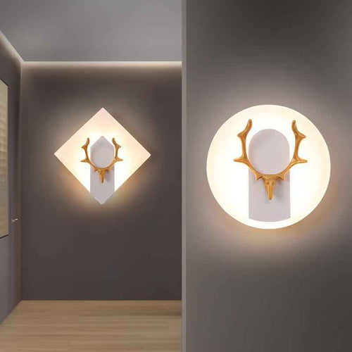 Acrylic Antlers Aisle Living Room Sofa Wall Light Bulb
