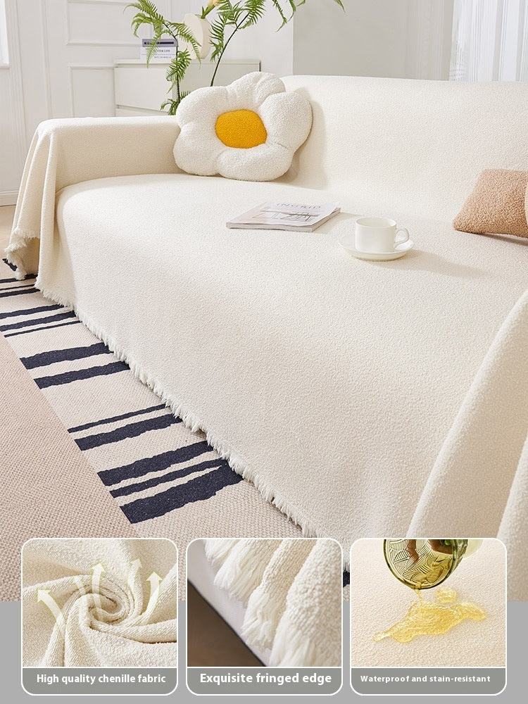 Teddy Plush Waterproof Sofa Cover Sets Of Towels Four Seasons Universal Non-slip