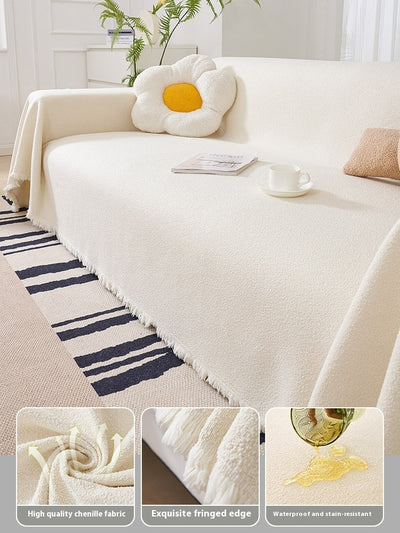 Teddy Plush Waterproof Sofa Cover Sets Of Towels Four Seasons Universal Non-slip