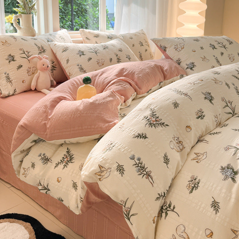 Ensemble de quatre pièces en coton filé nuage de classe A