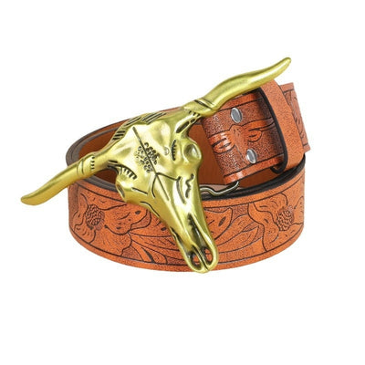 Ceinture homme à boucle tête de vache