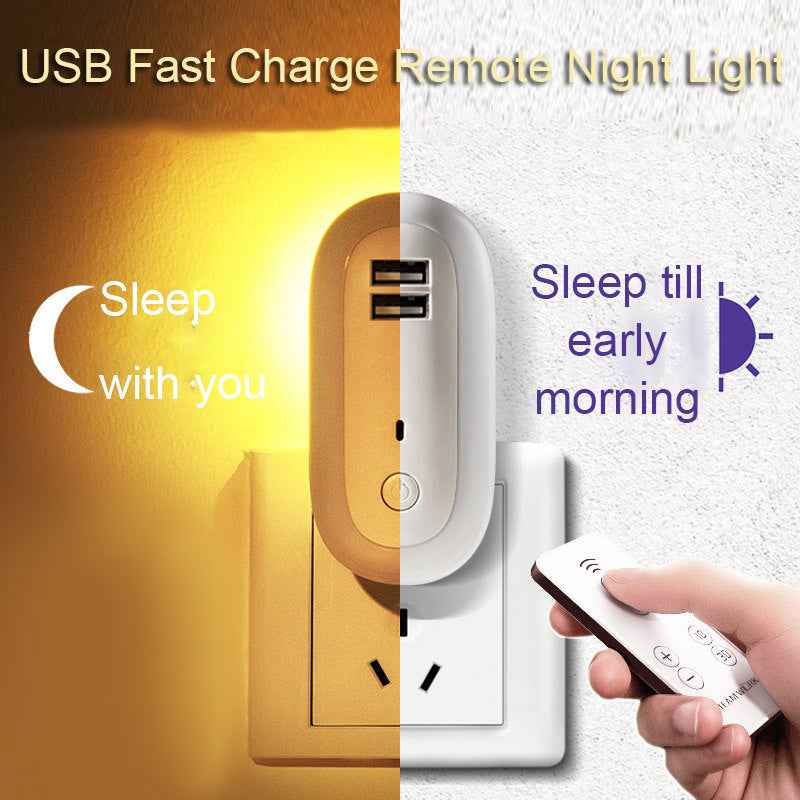 USB Remote Control Wall Lamp Timing Dimming Night Light