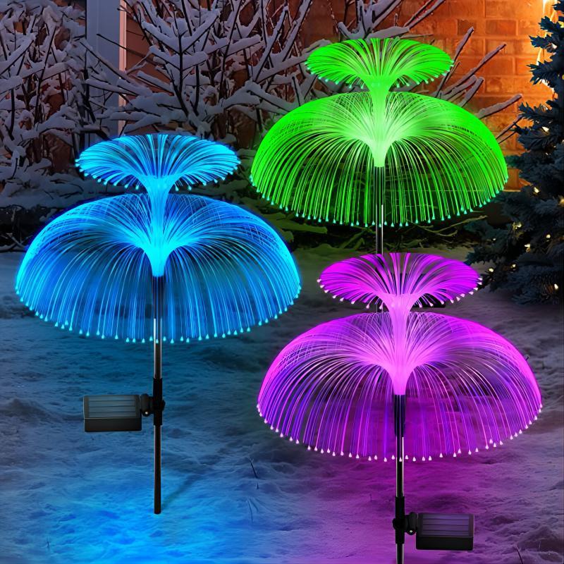 Solar Outdoor Double-layer Decorative Optical Fiber Jellyfish Lamp