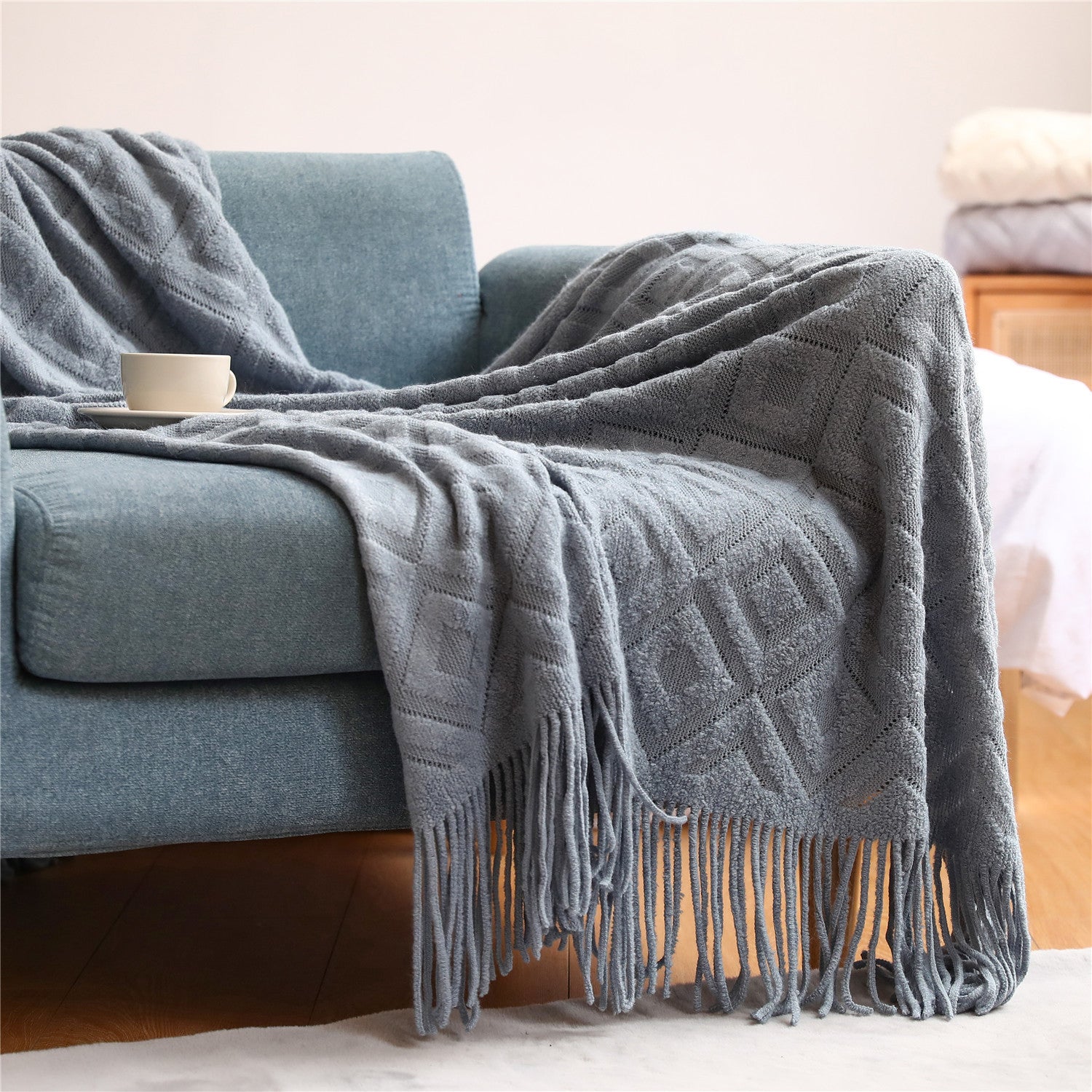 Climatisation d'été au bureau, couverture de sieste, tricot