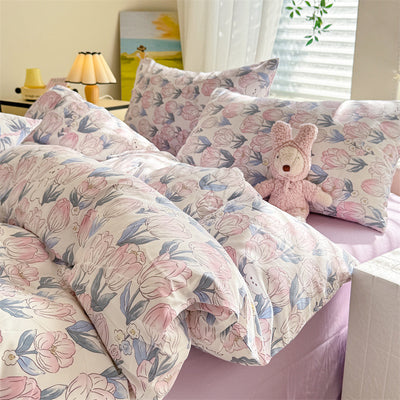 Super Soft Glutinous Clouds Cotton Four-piece Set Washed