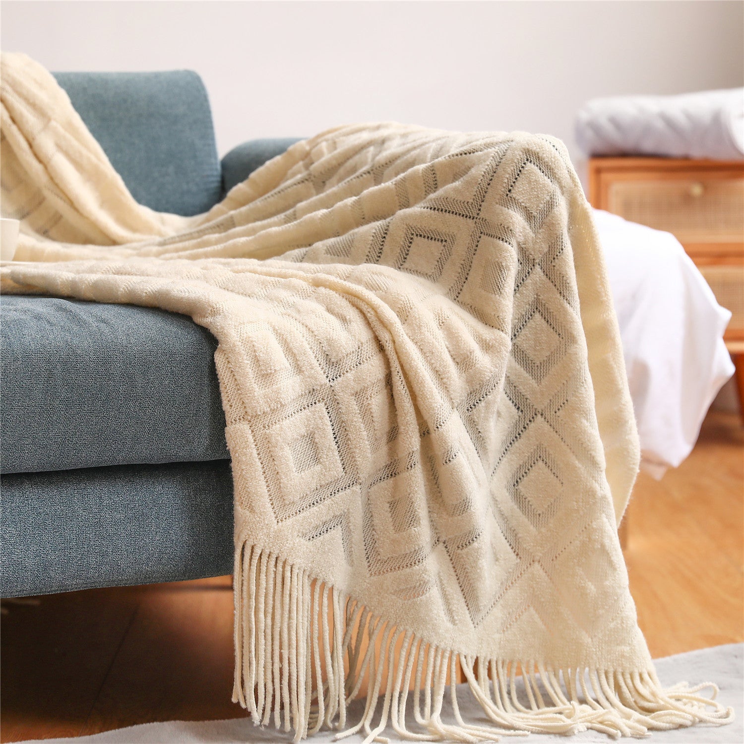 Climatisation d'été au bureau, couverture de sieste, tricot