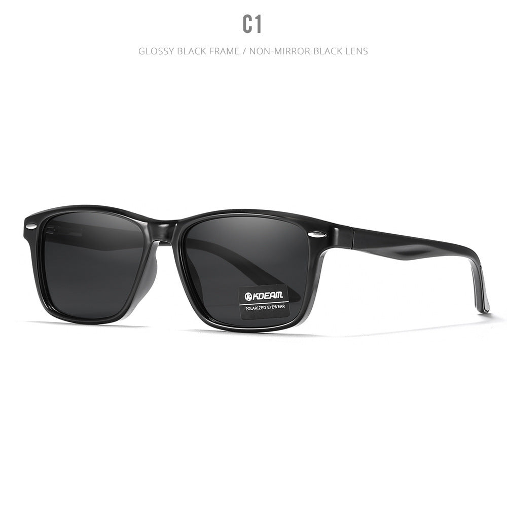 Lunettes de soleil carrées décontractées sans logo, polarisées, sans logo