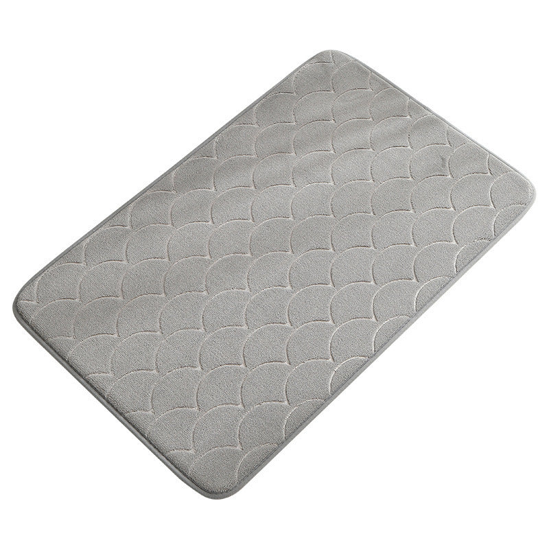 Tapis de sol absorbant antidérapant et moderne en éponge pour porte de salle de bain minimaliste.