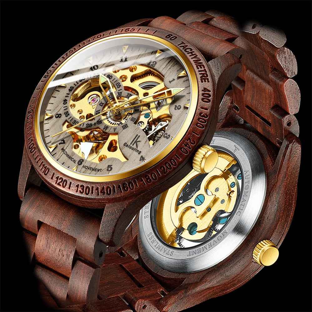 Classic Wooden Men's Watch - Timeless Mechanical Timepiece