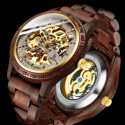 Classic Wooden Men's Mechanical Watch - Firebrands