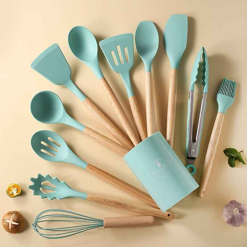 Non Stick Pot Spatula and Spoon - Essential Non Stick Spatula Set for Effortless Cooking