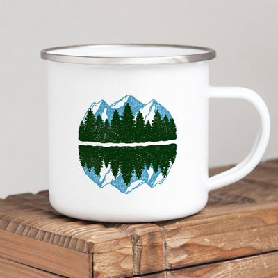 Mountain Mug Enamel Mug Wanderlust Camping Mug The - Firebrands