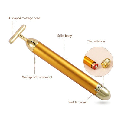 Energy 24K Gold T Beauty Bar Facial Roller Massager - Firebrands