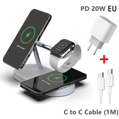3-in-1 Wireless Magsafe Charger Stand - Firebrands