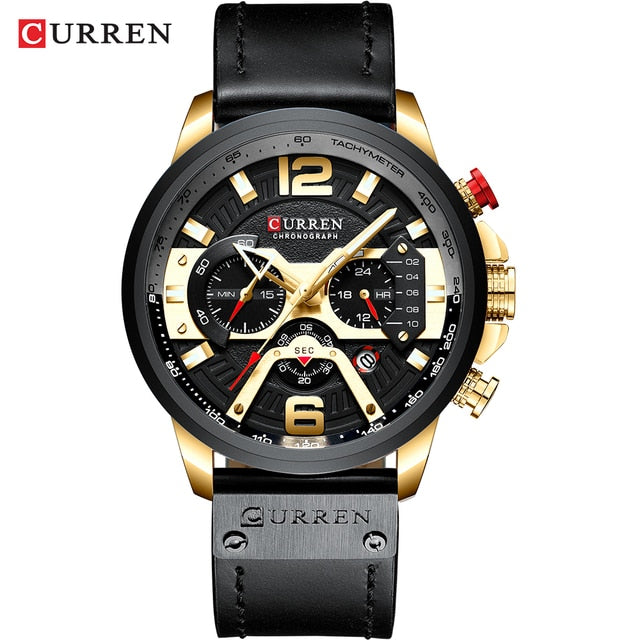 Military Leather Chronograph Wristwatch - Firebrands