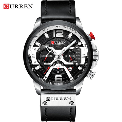Military Leather Chronograph Wristwatch - Firebrands