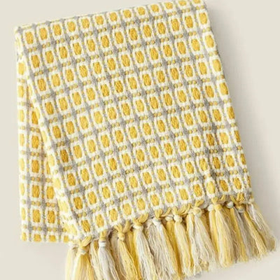 Pastoral Style Yellow Knitted Woolen Blanket - Firebrands