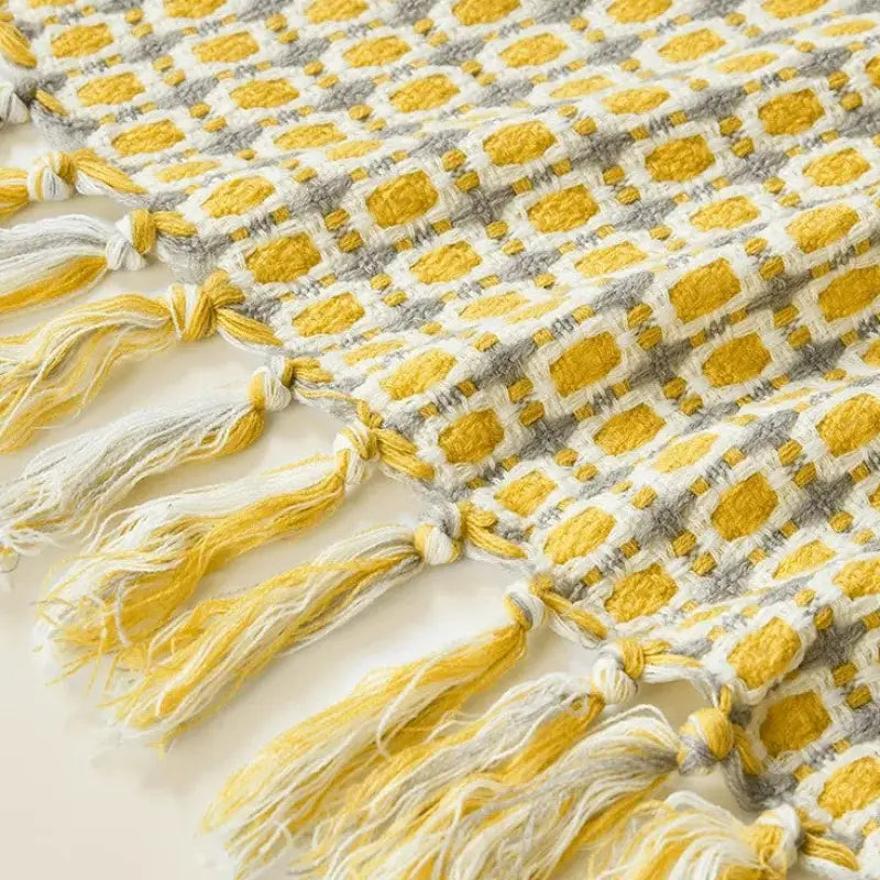 Pastoral Style Yellow Knitted Woolen Blanket - Firebrands