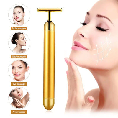Energy 24K Gold T Beauty Bar Facial Roller Massager - Firebrands