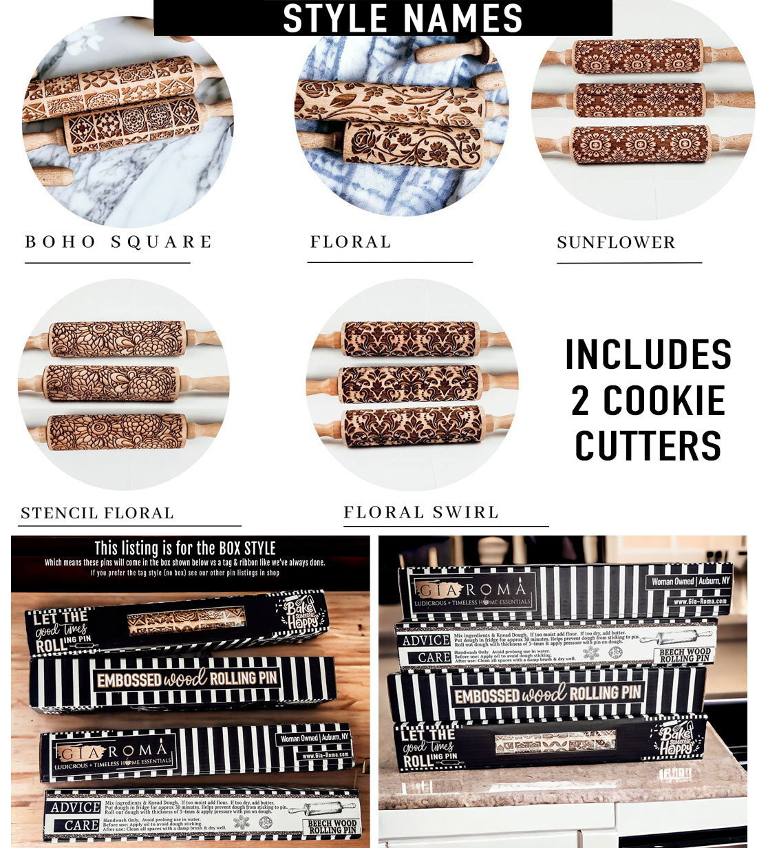 Rolling Pins - Box Style - Firebrands