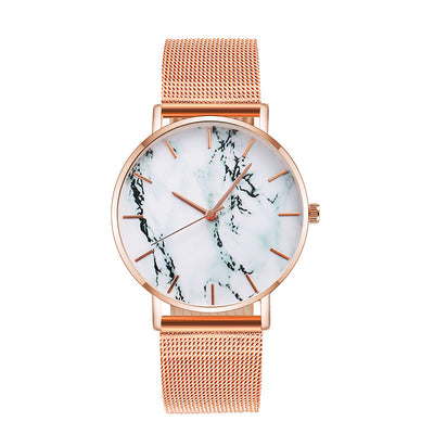 Fashion Rose Gold Mesh Band Creative Marble Female Wrist Watch Luxury Women Quartz Watches Gifts Relogio Feminino Drop Shipping - Firebrands