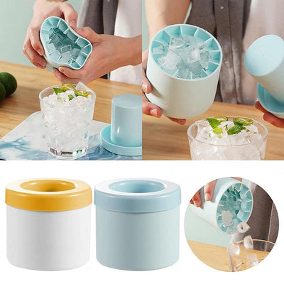 Silicone Cylinder Portable Ice Maker Bucket - Firebrands