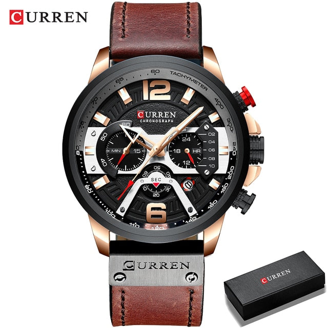 Military Leather Chronograph Wristwatch - Firebrands
