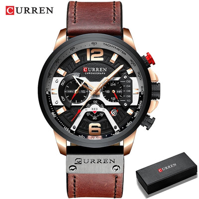 Military Leather Chronograph Wristwatch - Firebrands