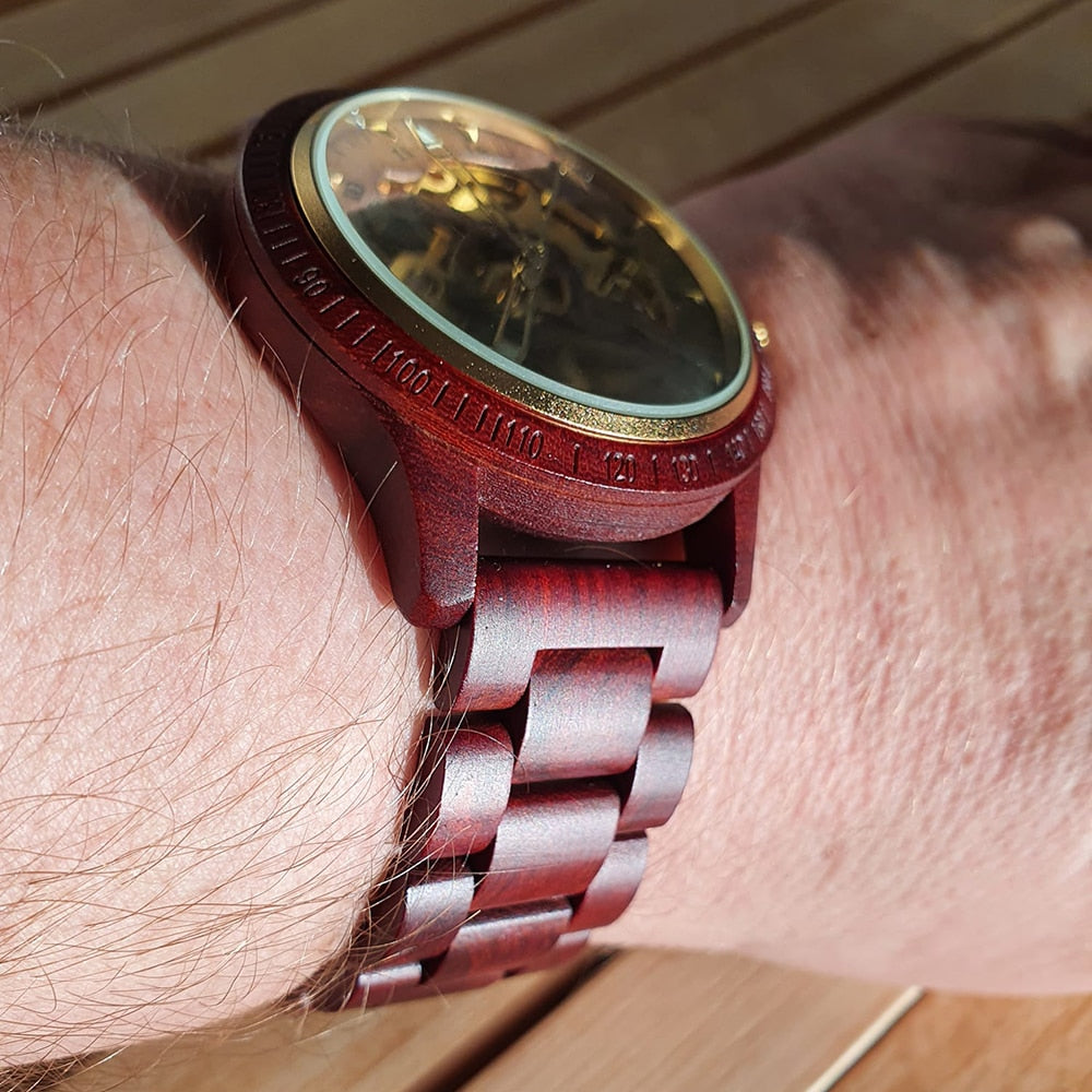 Classic Wooden Men's Mechanical Watch - Firebrands